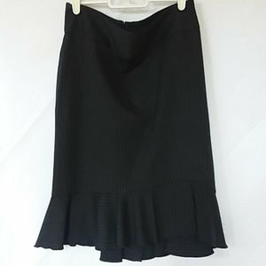Express pinstripe ruffle bottom skirt